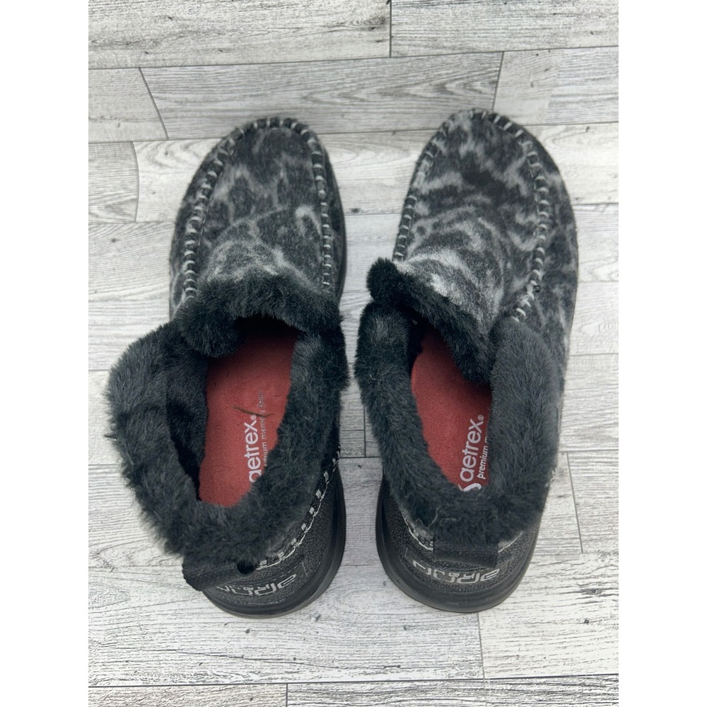 Hey Dude Denny Marble Leopard Grey Black Faux Fur Lined Ankle Boots Women Sz 10 - Picture 8 of 16
